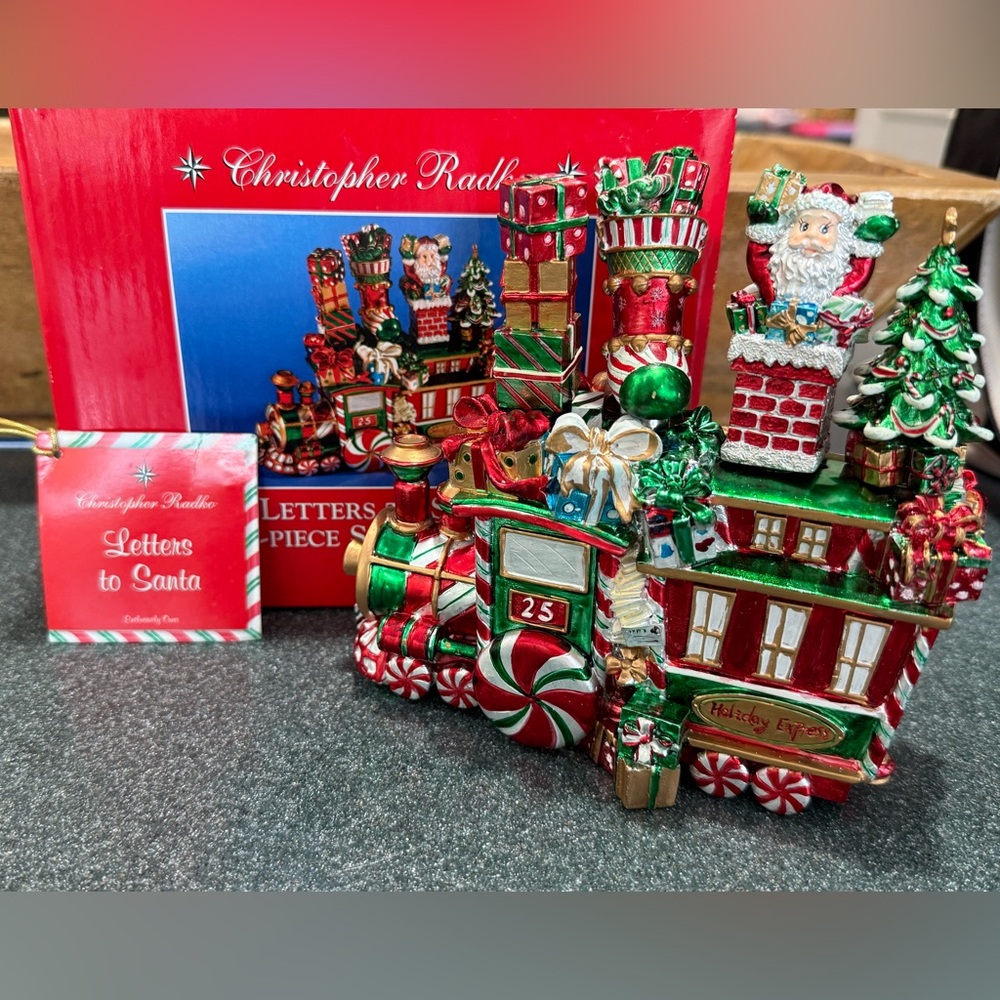 Christopher Radko Letters to Santa Christmas Train 5 Piece Spreader Set 2005